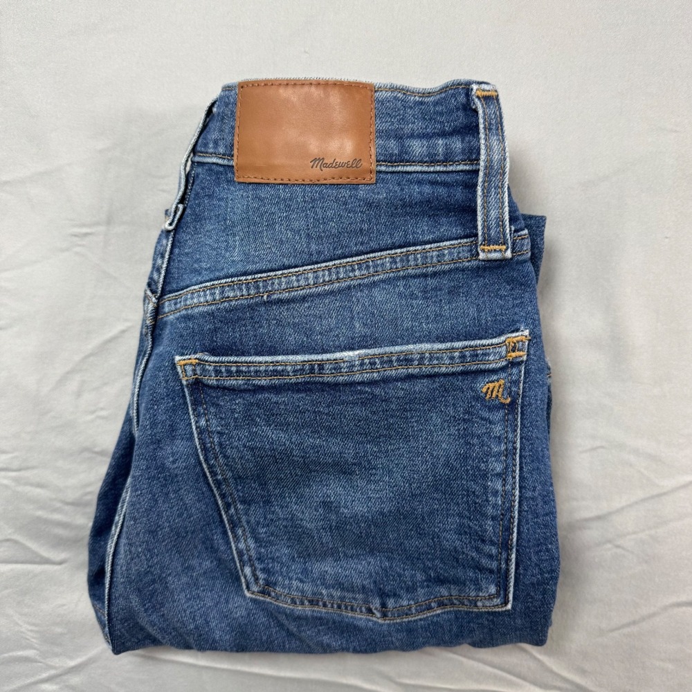 Madewell The Momjean High Rise Jeans Women's 24 Distressed Medium Wash Denim